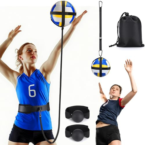 TOBWOLF Zwei Trainingsstile Volleyball-Trainingsgerät, Innenbereich & Außenbereich Solo-Volleyball-Trainer zum Üben, Spiking, Aufschlag, Passen, Arm Swing Returns Übungssystem für Anfänger & Pro