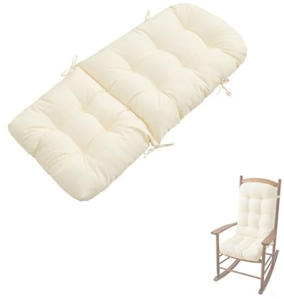Coussin Chaise Exterieur Impermeable,Coussin Rocking Chair,Coussin Chaise BalançOire Porche avec Dossier,pour Intérieur et Extérieur(Beige)