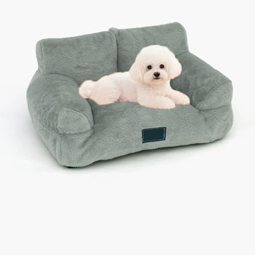 Miaogoo Sofá de felpa mullida para gatos y perros, cama ortopédica calmante para mascotas, cojín de dormir lavable extraíble antideslizante, sofá para mascotas para perros pequeños y medianos y gatos