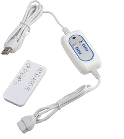 Für USB-Strom-Verlängerungskabel mit Zeitschaltuhr für Lüfter und Lichter, Fernbedienung mit 4 Geschwindigkeitsstufen, 2 m Länge