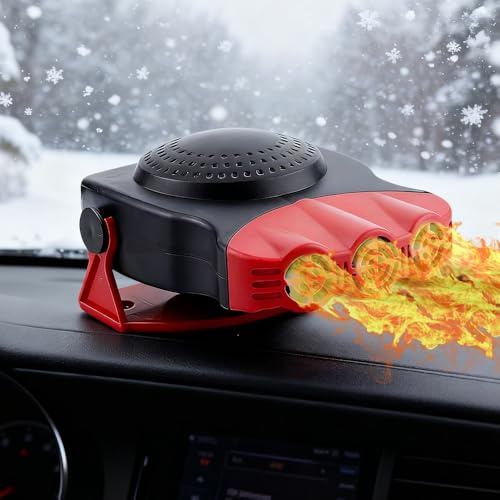 LYPPUL Riscaldatore per Auto, 12V 150W Termoventilatore per Auto, Riscaldatore Portatile per Autos, Sbrinatore per Auto a Riscaldamento/Raffreddamento Rapido per Parabrezza con Presa Accendisigari