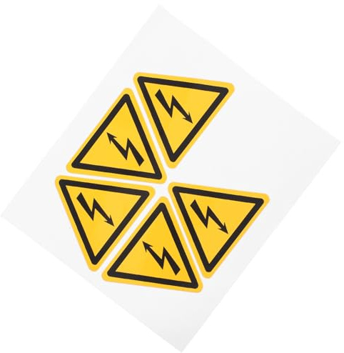 5 Stück Warnaufkleber Stromschlaggefahr Pvc Gelb für Schaltschränke | Equilaterale Form, Klare Warnsignale mit Hoher Sichtbarkeit, Einfache Anwendung für Wohnräume und Arbeitsplätze