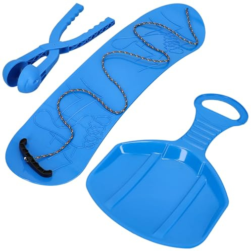 KOTARBAU® Spielset - Snowboard - Schneeballzange - Poporutscher für Kinder - Spielset für den Schnee – Rutschbahn – Snowboard – Schneeballautomat – Blau