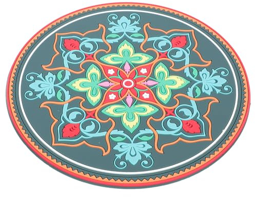 VALICLUD Religiöses Klangschalenkissen mit Abgerundetem Design Großer Buddhistischer Meditations sound Bowl Pad mit Eleganten Blumenmustern Rutschfest Langlebig und Dekorativ