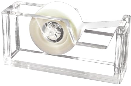 Kantek Tisch-Klebebandabroller, 2,5 cm Kern, schweres gegossenes Acryl, transparent