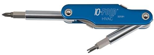 Klein Tools 32534 10 Fold Screwdriver with Schrader Valve Core
