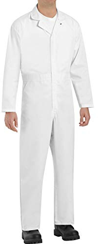 Red Kap Men's Twill Action Back Coverall, White, Medium