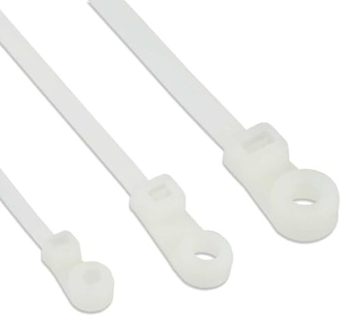 Techly 020072 Fascette Fermacavi con Occhiello 300x4,8mm in Nylon 100pz Bianco Bianco
