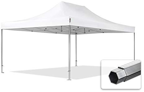 TOOLPORT ALU Pavillon Faltpavillon 4x6m ohne Seitenteile robust und wasserdicht Professional 50mm Partyzelt weiß