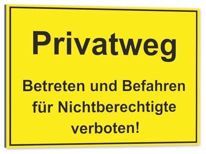 iSecur Schild Privatweg Betreten Befahren verboten 40 cm - hin409 | Digitaldruck-Schild mit UV-Schutzlaminat, Warnung Hinweis, witterungsbeständig