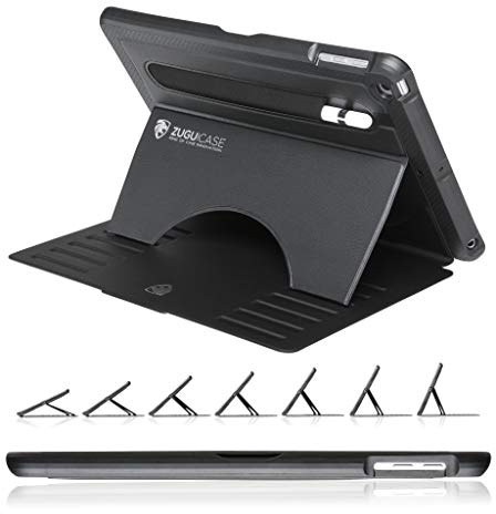 ZUGU iPad 6/5 Generation Case 2018/2017 9.7 fodral - Ultra slimmat skyddshölje - Apple Pencil Ficka - Bekväm 7-vinkels Magnetic Stativ Skal - automatisk vila/väckning [ Svart ]