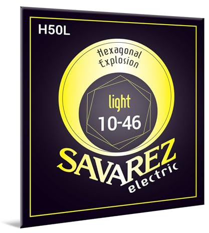 Savarez Hexagonal Explosion - E-Gitarre-Saiten - Electric Guitar Strings - 6-Saiten Satz - Vernickelte Stahlwicklung - H50L Light - .010-.046w