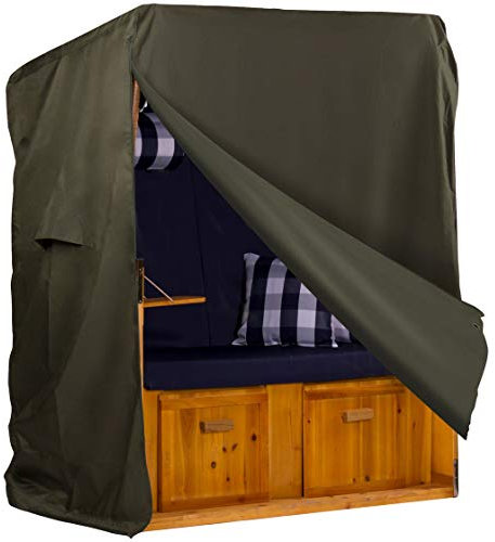 Webavita - Strandkorb Schutzhülle | Größe M - 120cm | Wetterfeste Strandkorbhülle aus Oxford 600D Gewebe in Grün | wasserdichte Abdeckhauben für Strandkörbe mit UV-Schutz