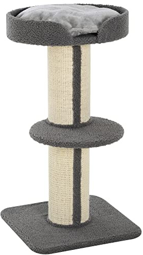 PawHut 91cm Cat Tower Scratching Posts Cat Tree for Indoor Cats Kitten Activity Centre Grey