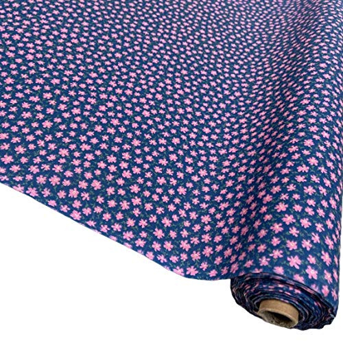 Pansies Poly Cotton Fabric 3 Colours Sold by The Metre 45 Wide 1 Metre Pansies Navy