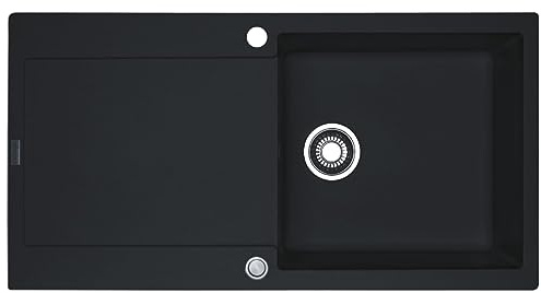 Franke Maris MRG 611 Black Matt 114.0627.290 - Fregadero de granito con accionamiento excéntrico