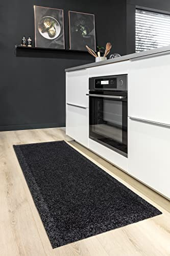 Astra Fußmatte innen rutschfest 67x250 cm - Schmutzfangmatte anthrazit Küchenläufer Flur Läufer - robuste Fußabtreter Sauberlaufmatte wasserabweisend