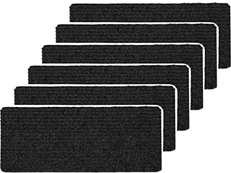 Astra Schmale rutschfeste Fußmatte innen - Anthrazit 6er Set 25 x 60 cm | Langlebige Schmutzfangmatte strapazierfähig Türmatte wasserabweisend Fußabtreter antistatisch Schuhparkplatz schmutzabweisend