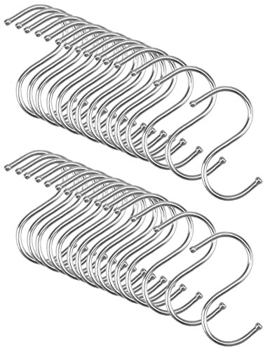 QWORK 30 Pezzi Ganci a S da Acciaio Inossidabile, 6.5 cm, Ganci Cucina, per Appendere Pentole e Padelle, Piante, Attrezzi, Vestiti, Asciugamani