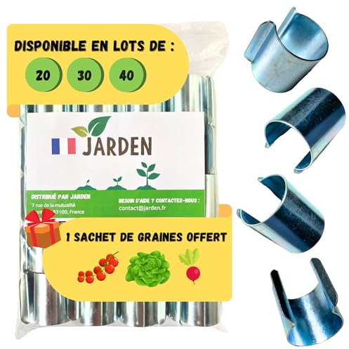 JARDEN® Set Di 20 Clip Diametro 25 mm Per Serra Da Giardino - Fissaggio In Metallo Zincato Per Serre Tunnel Con Tubi O Cerchi Da 25 mm - Accessorio per coperture di serre
