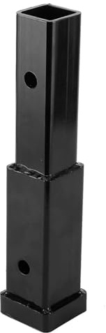 2 Hitch Receiver Adapter 12in Trailer Hitch Extension 5000lbs Towing Extender Steel Square Tube for Class 3/4 Vehicle