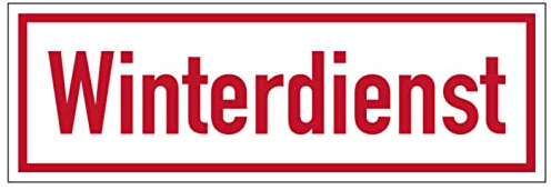 MBS-SIGNS® Aufkleber Hinweis Winterdienst Warnschild Folie selbstklebend | Größe wählbar Made in Germany, Größe: 20x60 cm, Farbe: Rot, Material: Kunststoff, Stil: Funktional