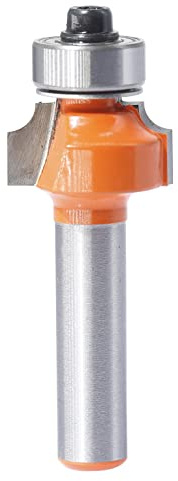 Sinoprotools Fresa redondeada de 8 mm, vástago redondo, fresa de radio estándar, radio de 3 mm, fresadora redondeada para fresadora de cantos/mesa de fresado (diámetro de 8 mm, R3) | Corte HW y rodamientos de bolas para redondeo limpio. Ideal para madera maciza, MDF y multiplex.