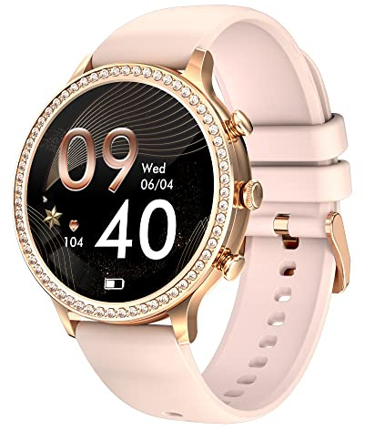 Ladies Smart Watch for Women Make/Answer Calls Smartwatch Ladies Fitness Watch with Heart Rate,Sleep,Blood Oxygen,Blood Pressure Monitor Activity Tracker for Calories Compatible with Android iOS Phone