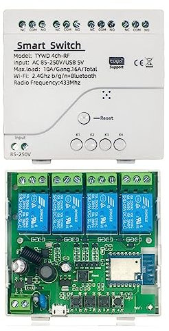 Censous 1 unids Tuya Smart Switch WiFi Switch Módulo DIY Temporizador AC 85V-250V 4CH RF para Alexa Home