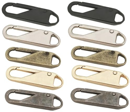 15 Clips de Fermeture Éclair, Retenue de Fermeture Éclair Robuste, Tirette Universelle Amovible, pour les Vêtements, Vestes, Portefeuilles, Sacs et Travaux Manuels – 5 Couleurs