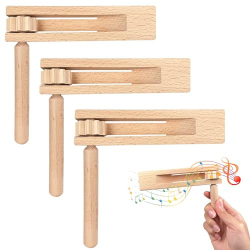 3 Pièces Crecelle, Enfants Cliquet, Créateur de Bruit à Cliquet Convient pour Jeux Fêtes Compétitions Sportives Jouets Educatifs