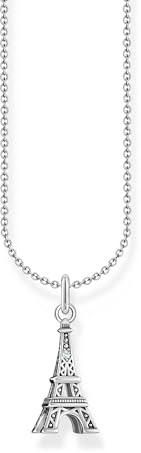 THOMAS SABO Kette mit Eiffelturm-Anhänger Silber 925 Sterlingsilber, Geschwärzt