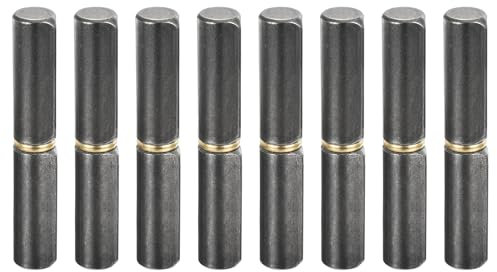 QUARKZMAN 8Pcs Charnières de Baril à Souder, 4 x 10/16 (LxD) Acier Carbone Charnières à Baril Détachables Soudables pour Rampe de Remorque de Porte Battante en Métal, 0.35 Broche OD