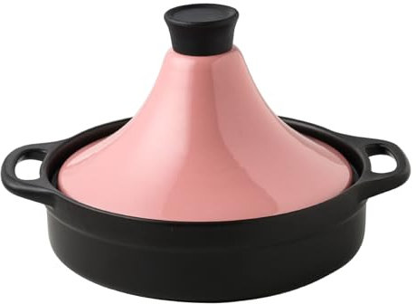 Yiustldd Marmite à tajine antiadhésive pour la Cuisson, cocotte à Vapeur, braisière, Casserole Saine, marmite en Terre pour Armoire, Four à Micro-Ondes, Lave-Vaisselle,Rose