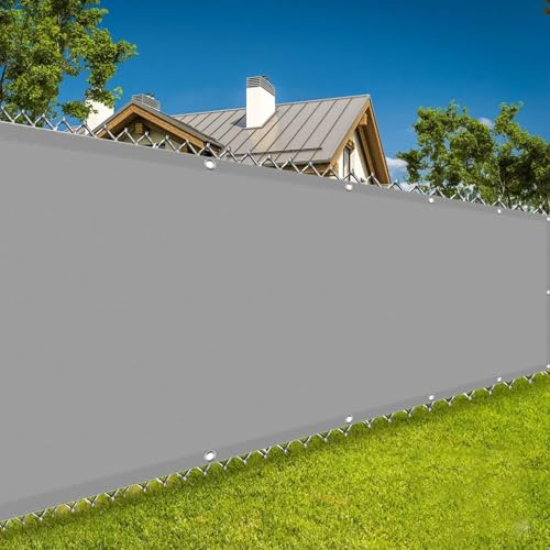Vela Ombreggiante 50 x 1000 cm Frangivento Protezione UV Copri Ringhiera Balcone per Balcone con Occhielli, Fascette per Balcone Giardino Terrazza, Grigio Chiaro