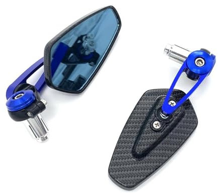 Lenkerendenspiegel Motorradspiegel 7/8 22mm Lenkerend-Seitenrückspiegel Für Z125 Pro Z650 Z750 Z800 Z900 Z1000 ER6N ER6 Motorrad Rückspiegel(Blue)