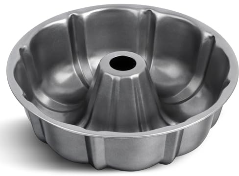 TeamFar 10 Inch Nonstick Cake Pan, 10 Cups Fluted Tube Cake Pan for Baking