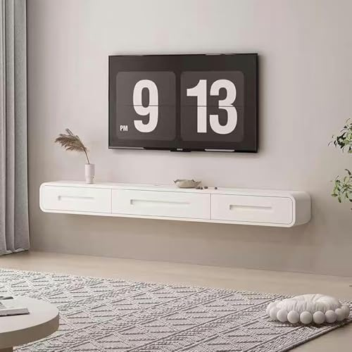 BTURYT TV Lowboard Hanging-Wall Mounting TV Cabinet-Storage Shelf for WLAN Routers and DVD, 120 Cm TV Stand, Wall Mounted TV Lowboard, TV Stand for Media Console Entertainment Center ~/