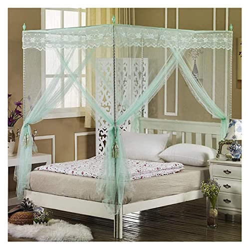 SIAMZYWV Himmelbett-Stangen und Moskitonetzhalterung für Doppelbett, Kingsize-/Twin-Größe, 4-Eck-Bettpfosten aus Edelstahl, Inneneinrichtung (Farbe: 22 mm Dicke Halterung, Größe: 180 x 220