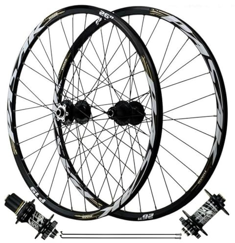 LPYDWZ Mountainbikehjulset 26 Tum 27,5 29 er, Skivbroms 4 Tätade Lager Mountain Cycling Fram Bakhjul Fälg 32H for 7-11 växlad Kassett(BLACK THRU AXLE,27.5 INCH)
