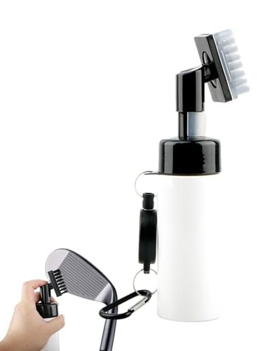 Brosse de nettoyage des clubs de golf - distributeur d'eau, outil de nettoyage de golf | nettoyeur de rainures portable pour fers à repasser, câble rétractable au design ergonomique de