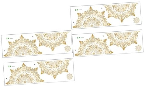 Angoily 4stücke Mandala Wandaufkleber Aus Abnehmbar Für Schlafzimmer Badezimmer Und Wohnzimmer Dekorative Fliesenaufkleber Mit Klarem Druckmuster Und Lebendigen Farben