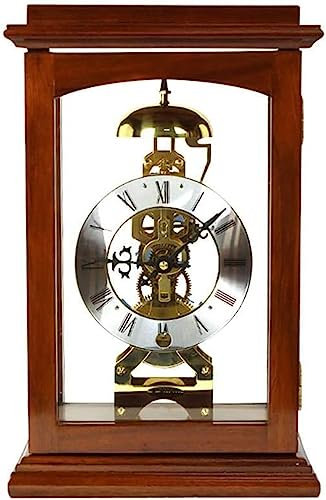 KEHHZUHL Neues Upgrade Kaminuhr mit Stundenschlagfunktion und römischen Ziffern Zifferblatt Mechanische Uhr Retro Tischuhr aus Holz Desktop Uhr Uhrwerkantrieb