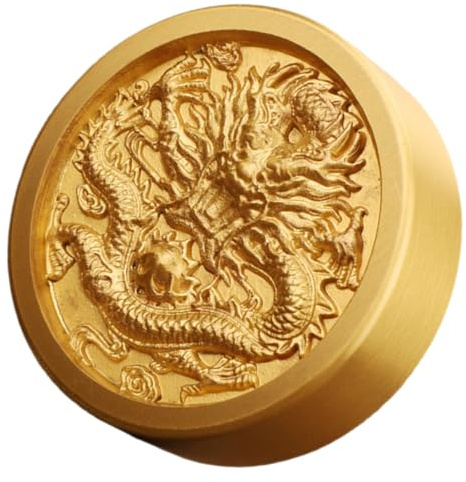 Luxshiny Brass Dragon Paperweight Solid Copper Chinese Calligraphy Desk Ornament Office Table Art Sculpture Decorative Paper Weight