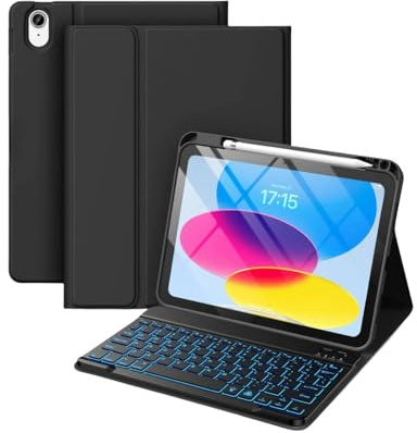 Funda con Teclado para iPad 6.ª/5.ª generación 2018 2017 de 9,7 Pulgadas con Soporte para lápiz, Funda Delgada y Ligera con Teclado inalámbrico Desmontable magnéticamente