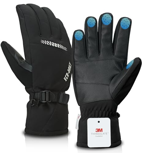 Eco-daily Men's Winter Ski Gloves -15F Thermal Waterproof 3M Thinsulate