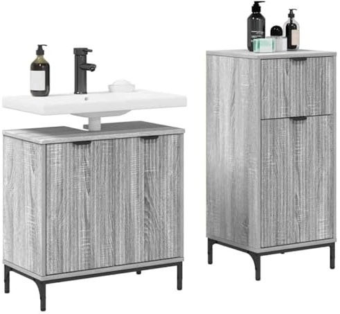vidaXL Mobile Bagno con lavandino, Organizer Moderno, Soluzione per la casa, Set di mobili con cassettoni, Decorazione Ideale per Gli Interni