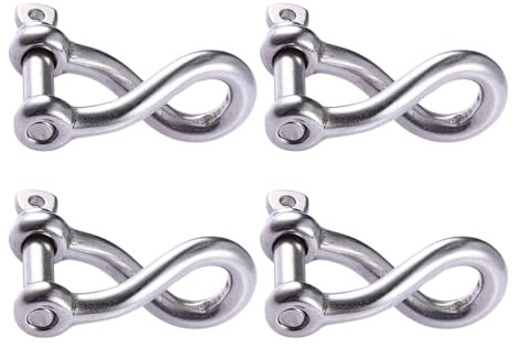 Xanorrg Grilletes De Anillos En D Acero Inoxidable Anclas Grillete Pequeños 1/4 Pulgadas Grillete Anclaje Tornillo Cadena para Veleros Y Barcos Calidad Naval
