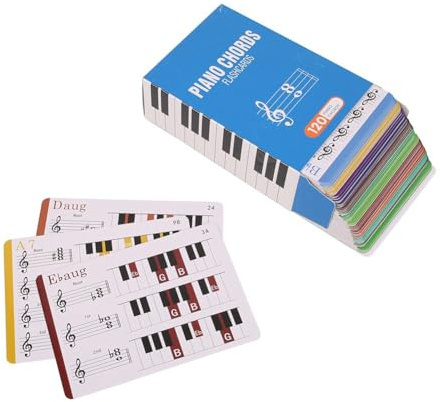 Asyduey Klavierakkorde, Klavierakkorde-Tabelle, Lernkarten für 120 Akkorde, Unterhaltsame Lernkarten für Klavier, Musiklerner