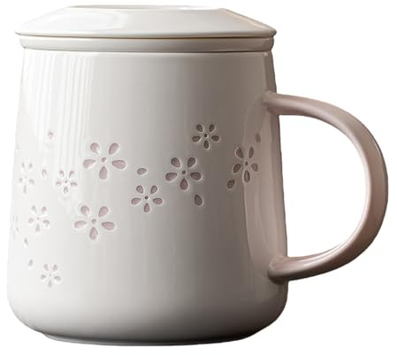 Jaamyears 400ml Tea Mug with Infuser and Lid Tea Cups with Infuser Loose Leaf Tea Cup Ceramic Coffee Mug with Lid